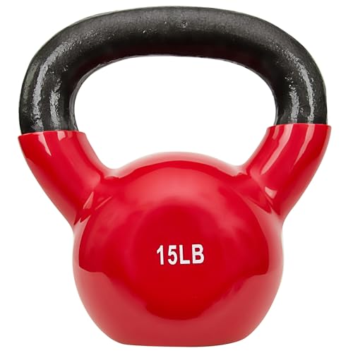 Image of Sunny Health & Fitness Vinyl Coated Kettlebell for Strength Weight Training & Swinging Exercise - In 5, 10, 15, 20, 25 Pound