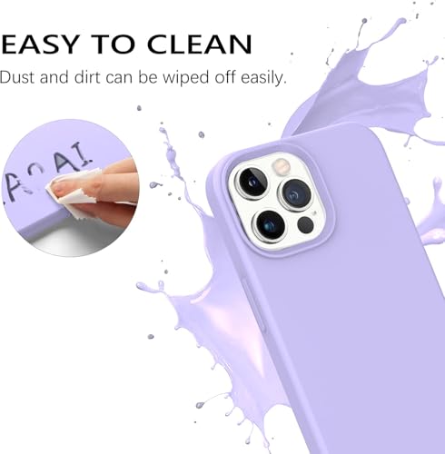 Image of DIZORO Microfiber Candy Case Compatible for iPhone 13 Pro Max Shockproof Slim Back Cover Liquid Silicone Case - Purple