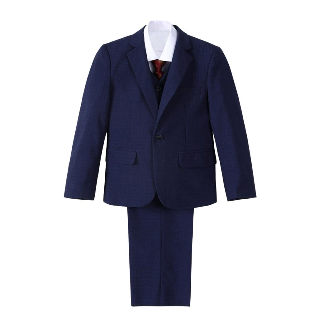 Lito Angels Ensemble de 5 pièces de smoking et blazers pour petit garçon Bleu 5 à 13 ans