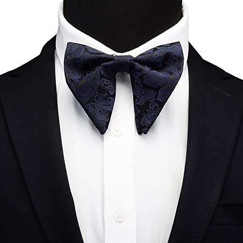 Set de corbata de moño para hombre con pañuelo y gemelos miniatura 2