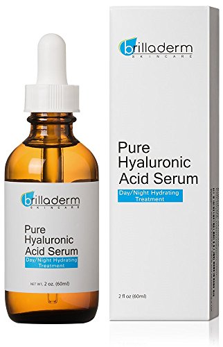 Brilladerm Skincare Pure Hyaluronic Acid Serum Anti Aging and Wrinkle Formula - Plump, Hydrate and Moisturize, 8 oz