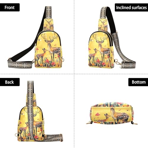 KLL Trendy Cartoon Sturdy Sika Deer bag fanny pack cute sling backpack sling bag for travel3