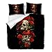 OliveSleep Nightmare Before Christmas - Set copripiumino per Halloween, 3 pezzi, con 2 federe per cuscini, idea regalo (multicolore 4, matrimoniale)