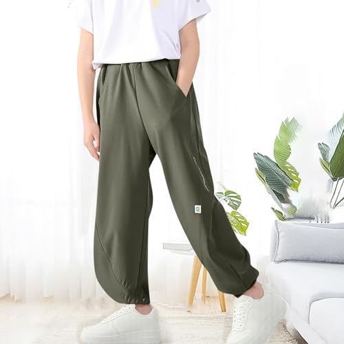 Sweatpants for Boys Casual Elastic Waist Hiking Trousers with Pockets Baggy Trendy Comfy Lounge Athletic Sweat Pants4