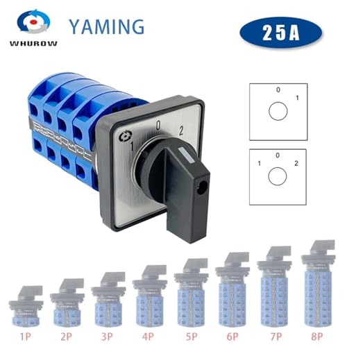 Interrupteur à cames inverseur 25A 690V LW28-25 à 8 pôles - 3
