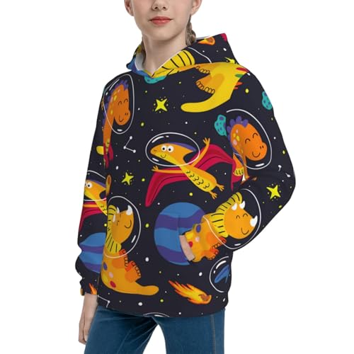 Dinosaurs in Space Kid Hoodies Boys Sweatshirts Girls Pullover with Pocket2