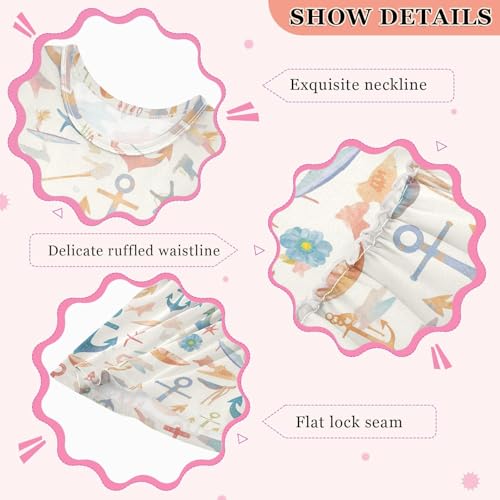 KLL Ocean Simple Anchors Baby Girls Tank Dress Casual Beach Sundress Comfy Outfits Crew Neck3