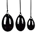 3Pcs Set Y-O-N-I Eggs, Jeoxi Drilled Black Obsidian Jade Egg for Women Exercise Pelvic Floor Muscles Balls