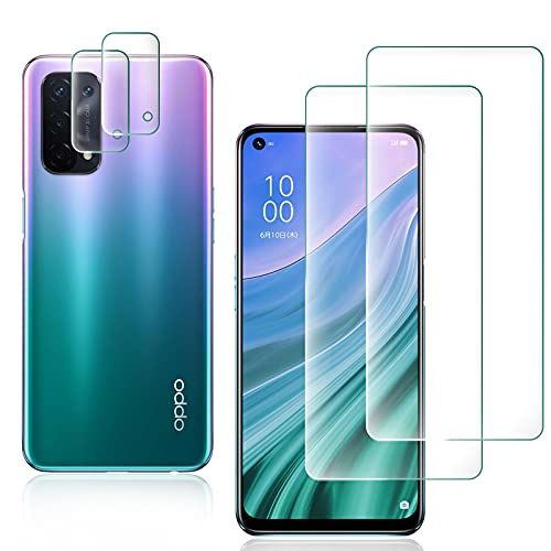 【4枚入り】FOR OPPO A54 5G/au OPG02 専用ガラスフィルム 2枚 + 2枚 FOR OPPO A54 5G/au OPG02 専用 カメラ 強化ガラス FOR OPPO A54 5G/au OPG02 専用 ガラスフィルム 液晶保護フィルム 全面保護 耐衝撃 極薄 99%高透過率 気泡ゼロ 指紋防止 PCduoduo