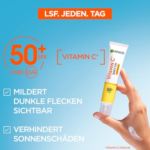 Garnier Vitamin C Sonnenschutzcreme für Gesicht und Hals, LSF 50+