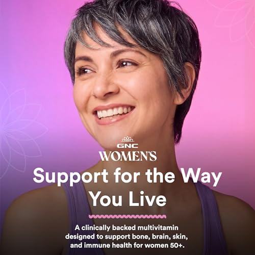GNC Women's 50 Plus Multivitamin - Women's Multivitamin for Complete Nutrition - Clinically-Backed Dietary Supplement - High-Potency - Monthly Vitamin Supply - 60 Count (30 Servings)