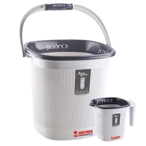 Joyo Better Home Square Linea Bucket 20L & Mug 1L Set Premium