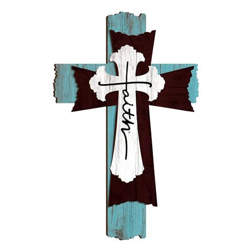 Gwezmxs Cruz de Pared de Madera, Crucifijo Vintage de Jesús para Colgar, Decoración Cristiana - 20 x 30CM