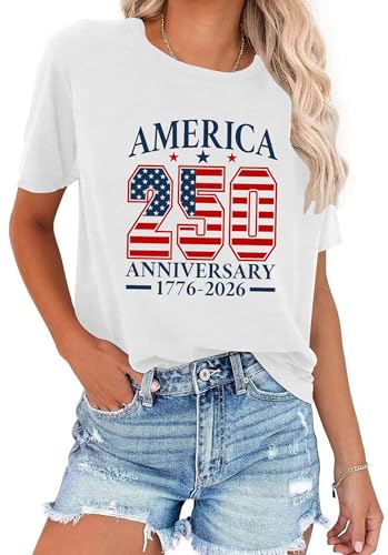 Image of Ithalt Women 4th of July Shirt Fourth of July Shirts USA Sequin Tshirt American Patriotic T-Shirt Stripes Tee Tops