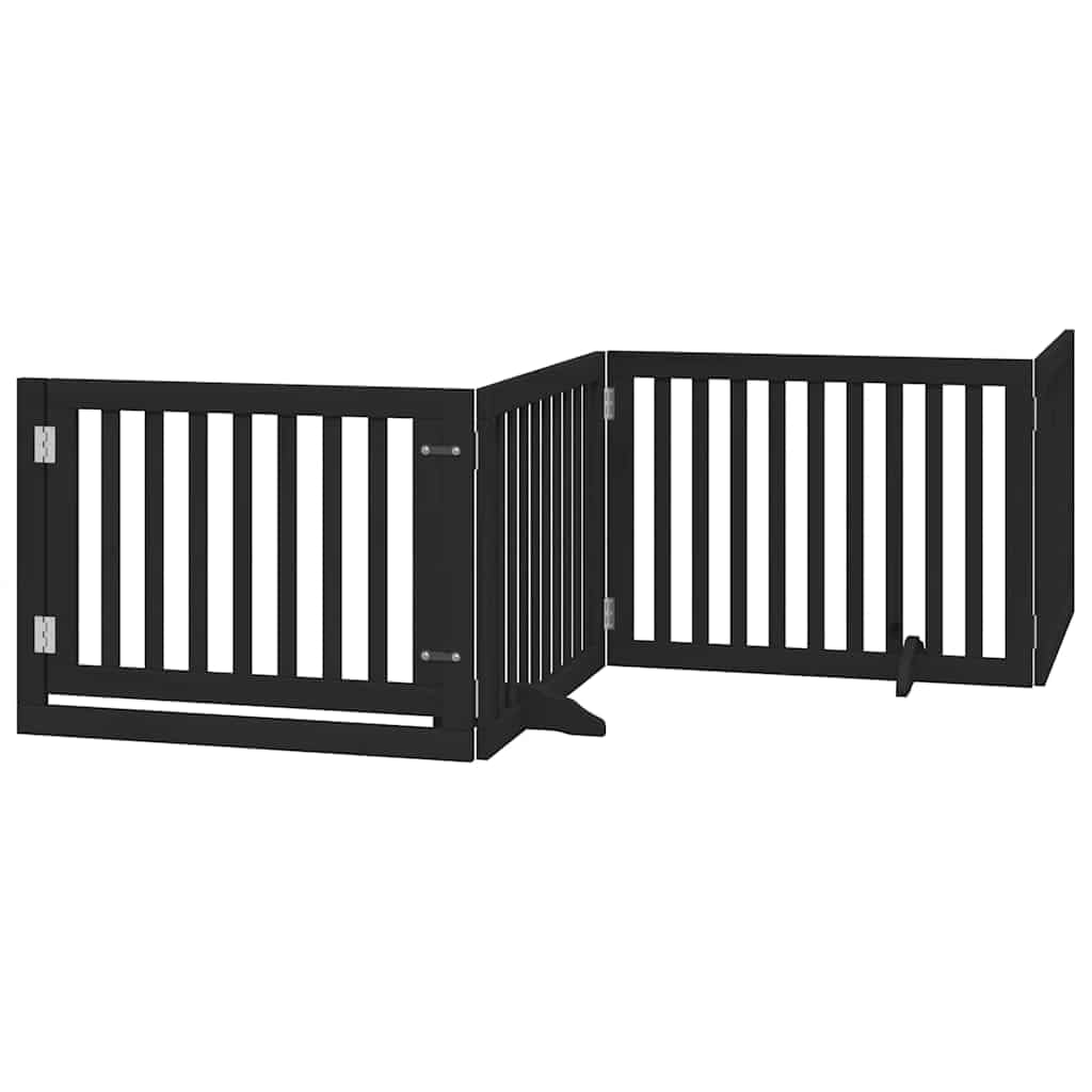 Puerta plegable para perros de 15 piezas con puerta de madera de álamo, rejilla plegable para perros con puerta para seguridad de mascotas, puerta para perros sin taladrar y bloqueable