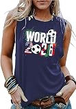 BINLANHANAT 2026 Soccer Cup Tank Top Women Brazil USA Soccer Cup Sleeveless Shirt Game Day Tee Sports Fan Top