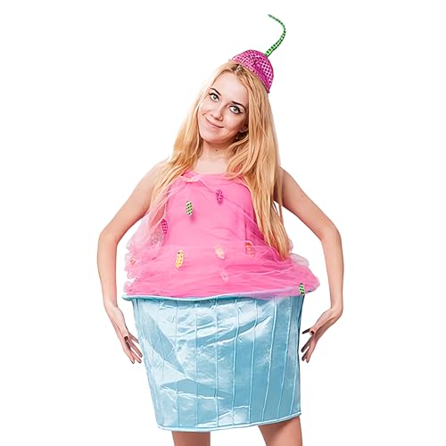 Costume Gâteau avec robe sans manches et chapeau bougie festif
