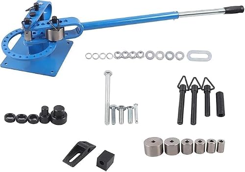 AOWUAEG 1\"-3\" Universal Metal Tube Bender,Square Tubing Bender Tool,Bench Flat Bar Rod Bending Brake Bender with 7 Dies Size,for House Decorating Construction Sites Garage Repair Shop