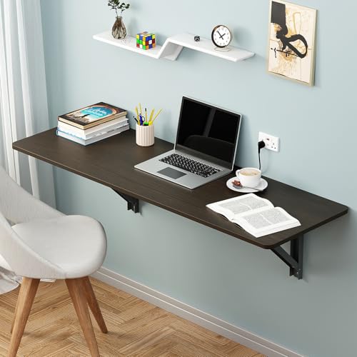 Lukzer Engineered Wood Wall Mounted Folding Table for Kitchen, Computer, Workstations Multi Function Computer Desk Workbench (MT-001 / Wenge /120 ×... - Image 2