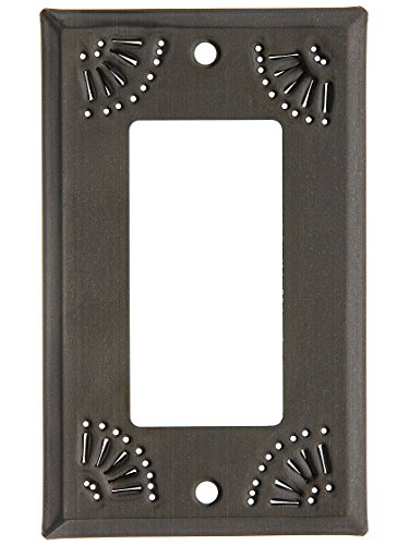 Pierced Country Tin Single GFI Cover Plate in Country Tin
