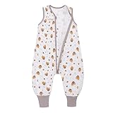 Miracle Baby Sleeping Sack with Feets TOG 0.5 Sleep Sack Toddler Sleep Sack with Legs 100% Cotton Sleeveless Baby Wearable Blanket Baby Sleeping Bag 6-12 Months (Bee)
