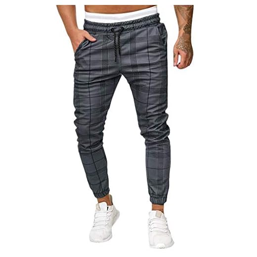 WINJIN Pantalon Homme Slim Carreaux Impression Pantalon Jogging Bas de Survêtement Sweat Pants Sarouel Sport Slim Pantalon de Travail Pantalons Danse Pants Jogger Homme Pantalon de Travaille