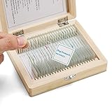 Maße: 25 mm x 75 mm SWIFT Vorbereitete Mikroskop-Objektträger-Set für grundlegende biologische Wissenschaft Bildung mit Holzkoffer, 25-teilig