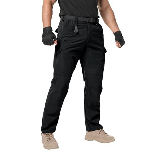 Arunlluta Men’s Tactical Pants, Ripstop Water Resistant Cargo Work Pants for Men, Stretch Hiking Pants Lightweight