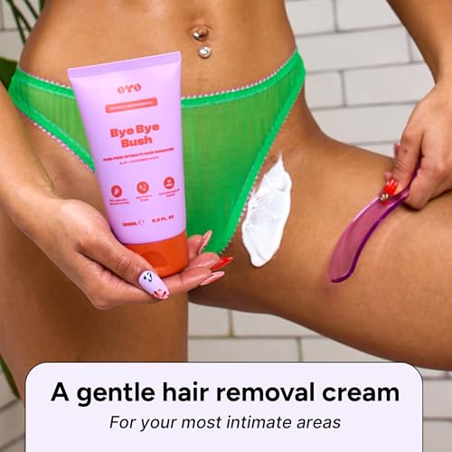 Best Hair Removal Cream for Seniors with Sensitive Skin 5 Bye Bye Bush by OYO – Hair Removal Cream for Women Private Area, Bikini Line, Inner Thighs & Armpits, Sensitive Skin Formula, 65% Naturally Derived, Fast Acting Aloe Cucumber – 5 fl oz