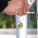 3 stück Kleeblatt Schlüsselanhänger vier kleeblatt schlüsselanhänger Glücksbringer grünes Blatt Natur Glück Holzanhänger mit Kleeblatt/Schlüssel Anhänger als Geschenk
