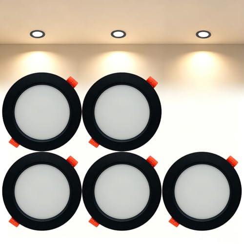VOGHMOLD 24W �E���g���X���� LED �_�E�����C�g ���ߍ��݌^�V�[�����O���C�g 8�C���` 3000K �X�|�b�g���C�g �u���b�N �A���~�j�E�� �g���� �J�b�g ��190-210mm AC110-240V �p�l���Ɩ� �I�t�B�X �L�� �N���[�[�b�g�p