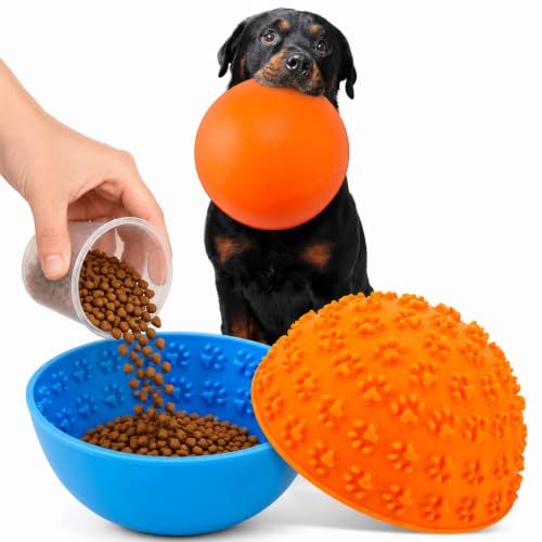 Patelai 2 Stück Leckschalen für Hunde, Silikon, Einfrieren, interaktive Katzen-Leckmatten, langsamer Futterspender für Haustiere, Mundgesundheit, Langeweile, Angstlinderung, Wackeln oder Bleiben