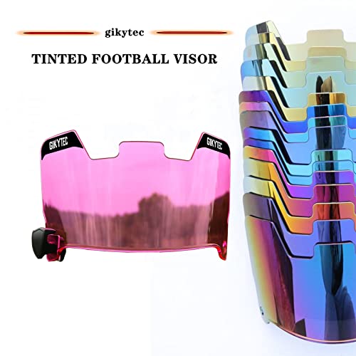 GIKYTEC Football Visor Football Helmet Visor Scratch Resistant UV Block Facial Protection Visor for Youth & Adult (Clear Pink) - Thumbnail 5