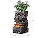 Tolevoit Indoor Small Tabletop Fountains Waterfalls Stone Rockery Fountain Home Decorations with LED Lights Relaxtion Soothing Sound Suitable for Meditation Planting Plants by Yourself(23109)