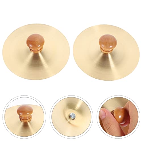Finger Cymbals With Wooden Handles, 1 Pair 3.5Inch Finger Cymbals Copper Mini Finger Cymbals Hand Cymbal Belly Dance Finger Cymbal, Orff Music Instrument For Adults, Kids, 9Cm #TOP2