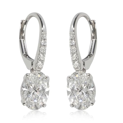 myGemma, Earrings, White Gold, Lab Created Diamond, 21 mm