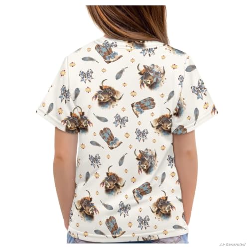 Image of Renewold Kids Novelty T-Shirt for Girls Boys Short Sleeve Crewneck Summer Tee Soft Breathable Graphic Shirt for Age 2-16