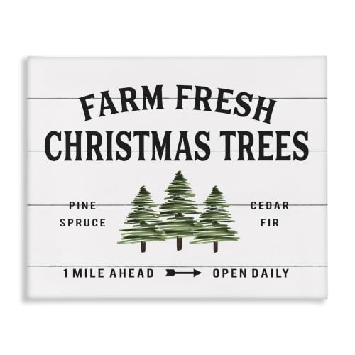 Farmhouse Christmas Tree Sign, 36 x 48 Inch Canvas Wall Art