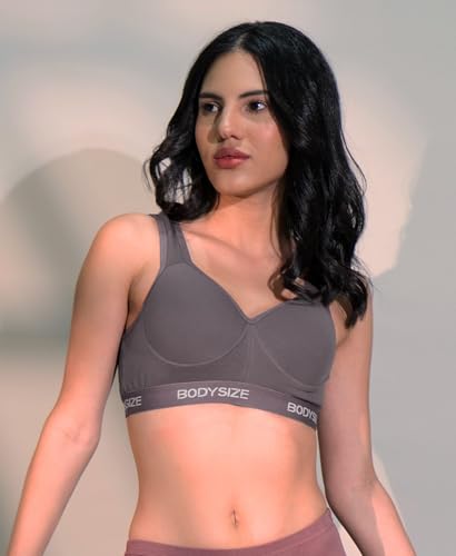 Image of BODYSIZE Women's Everyday Wear Wire Free Padded Sports Bra SF-28 (Heavily Padded, Gym, Yoga Bra) | Everyday Wear, Sweat Absorbent, Soft Cotton Fabric for Ultimate Comfort (B Cup)