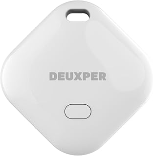 DEUXPER Key Finder Tag, Item Finder Works with Apple Find My (iOS only), Bluetooth Tracker with Replaceable Battery, Privacy Protection, Lost Mode, Item Locator for Luggage, Bags, Wallets and More