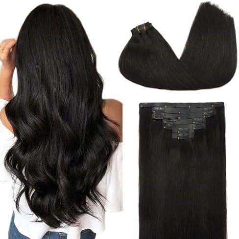 GOO GOO Seamless Clip in Hair Extensions Real Human Hair Remy Extensions