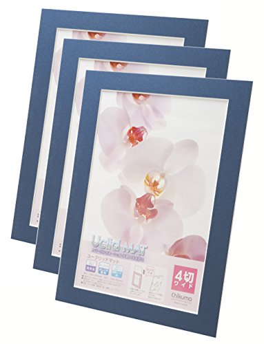 【まとめ買いセット】 Chikuma フォトフレーム Uclidマット ワイド4切 あい 3枚セット 15872-1
