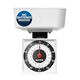 Salter 022 WHDR Báscula mecánica con bol de cocina, máx. 500 g, mide en incrementos de 5 g, analogica, portatil, pesar y preparar alimentos con facilidad, recipiente apto para lavavajillas, blanco