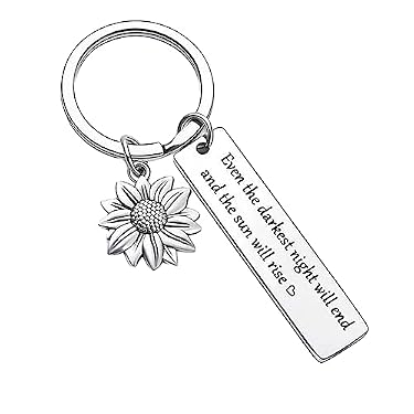 AMAZON - Sunflower Gifts for Women,Cute Custom Keychain,Personalized Inspirational Gifts for Her/Him,Personalized Gifts After Surgery