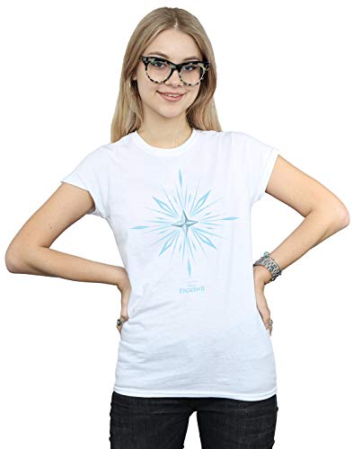 Disney Women's Frozen 2 Elsa Signature Snowflake T-Shirt White Small