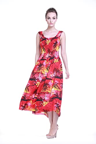 Image of Hawaii Hangover Family Matching Hawaiian Clothes, Sunset Red | Family matching Hawaiian outfits, Sunset Red, lightweight rayon, machine washable, tropical floral print, luaus, cruises