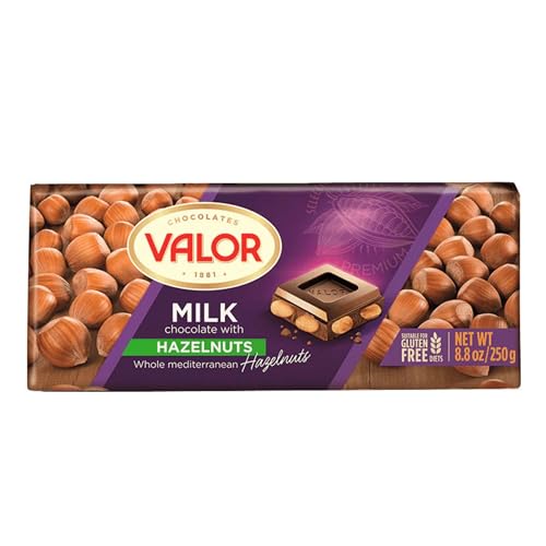 Valor - Chocolate con Leche y Avellanas Enteras, 250 g