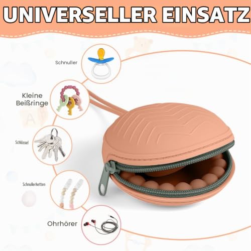 Aolso Silikon Baby Schnullerbox, 2pcs Aufbewahrung Schnullerhalter Case, BPA-Frei Schnullertasche, Tragbare Schnulleraufbewahrung Box… – Ansicht 3