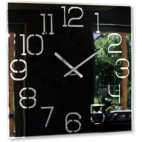 FLEXISTYLE Reloj de Pared Cuadrado Grande Digit 50 cm de diámetro Cover