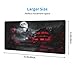 Black Red Japanese Mouse Pad XL 31.5 X 11.8 Inch Design Style Extended Large Gaming Mousepad Keyboard Full Desk Mat Non-Slip Rubber Base Stitched Edges for Home Office